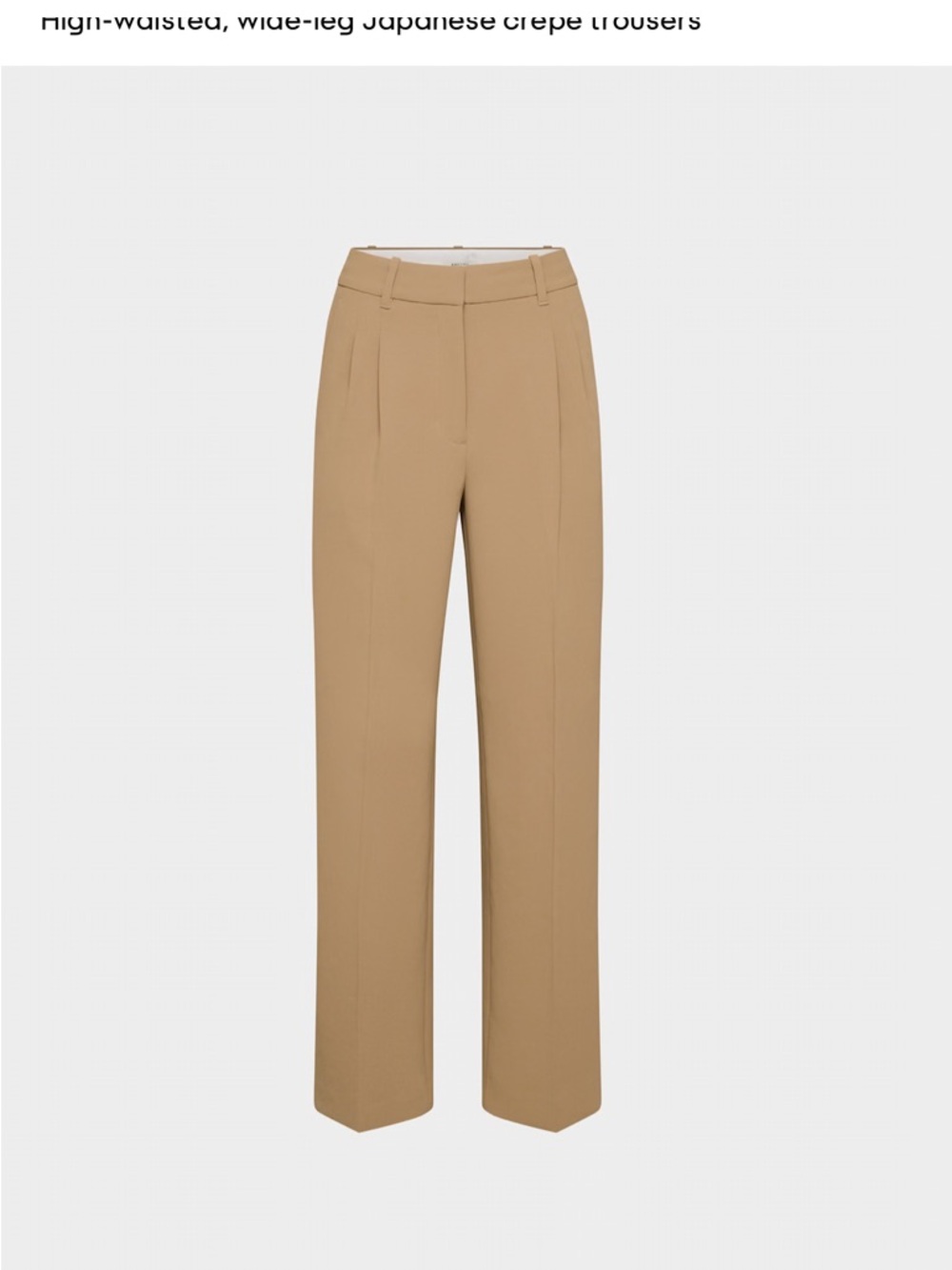 Aritzia Tailored High-Rise Wide-Leg Trousers in Tan